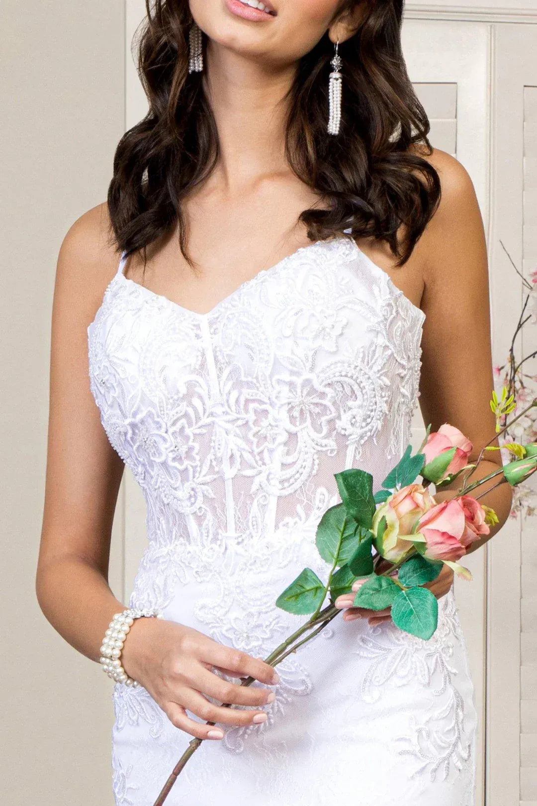 Alluring Mermaid Sweetheart-Neck Spaghetti-Strap Floor-Length Wedding Dress
