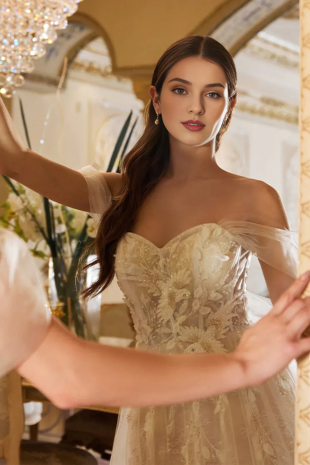 Bewitching A-Line Sweetheart-Neck Off-the-Shoulder Floor-Length Wedding Dress