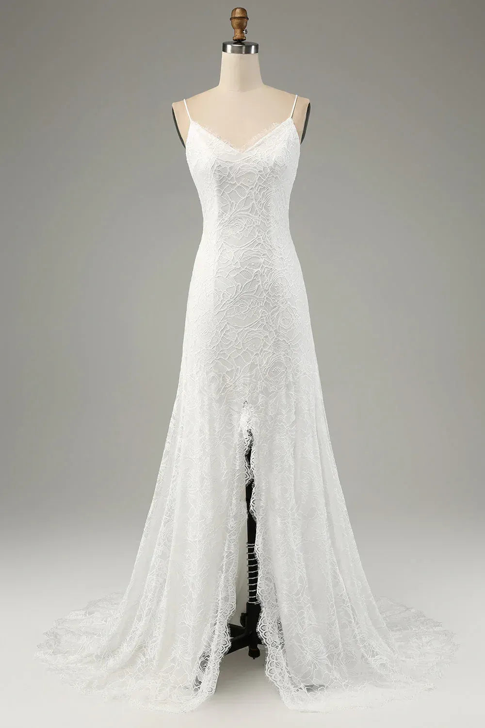 Bohemian Mermaid V-Neck Floor-Length Wedding Dress