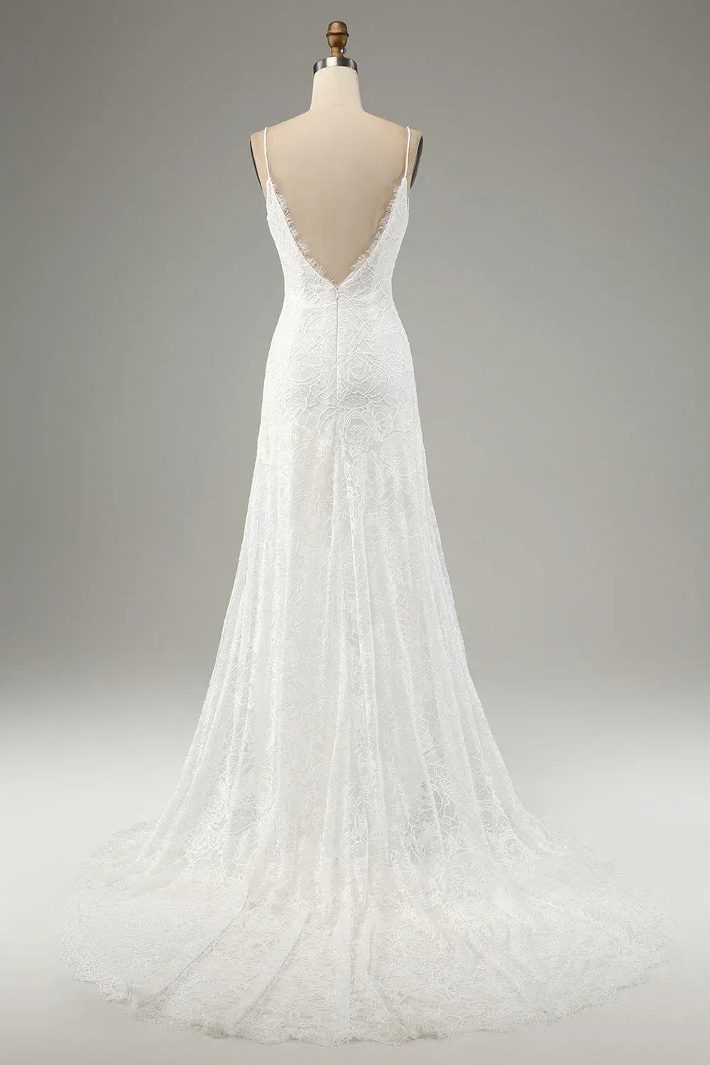 Bohemian Mermaid V-Neck Floor-Length Wedding Dress