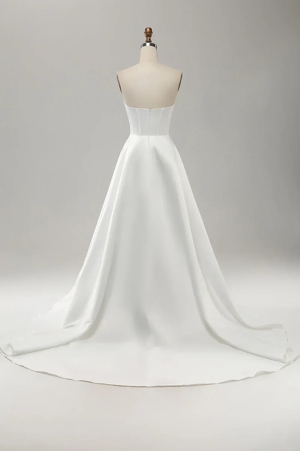 Elegant A-Line Strapless Floor-Length Wedding Dress
