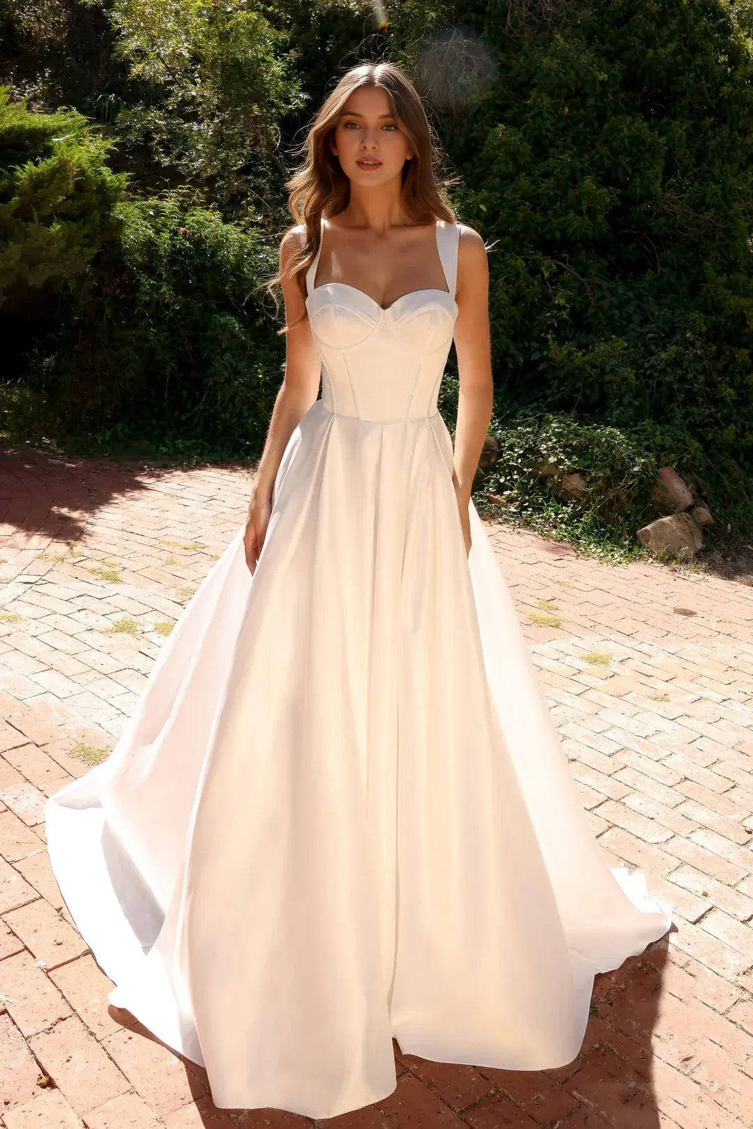 Elegant A-Line Sweetheart-Neck Floor-Length Wedding Dress