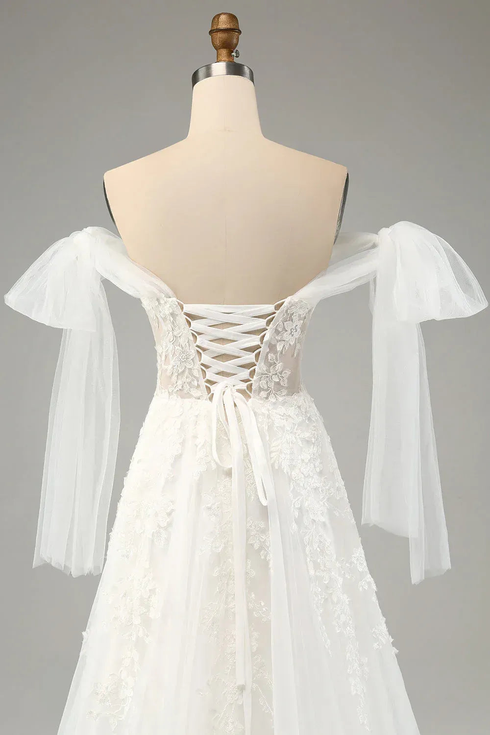 Enchanting A-Line Off-the-Shoulder Floor-Length Wedding Dress