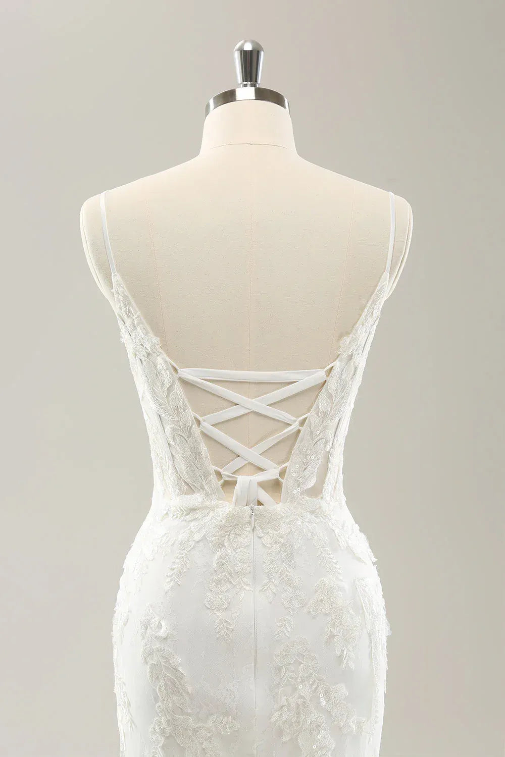 Enchanting Mermaid Spaghetti-Strap Floor-Length Wedding Dress