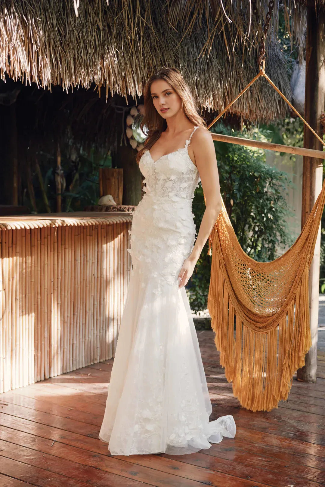 Enchanting Mermaid Sweetheart-Neck Spaghetti-Strap Floor-Length Wedding Dress
