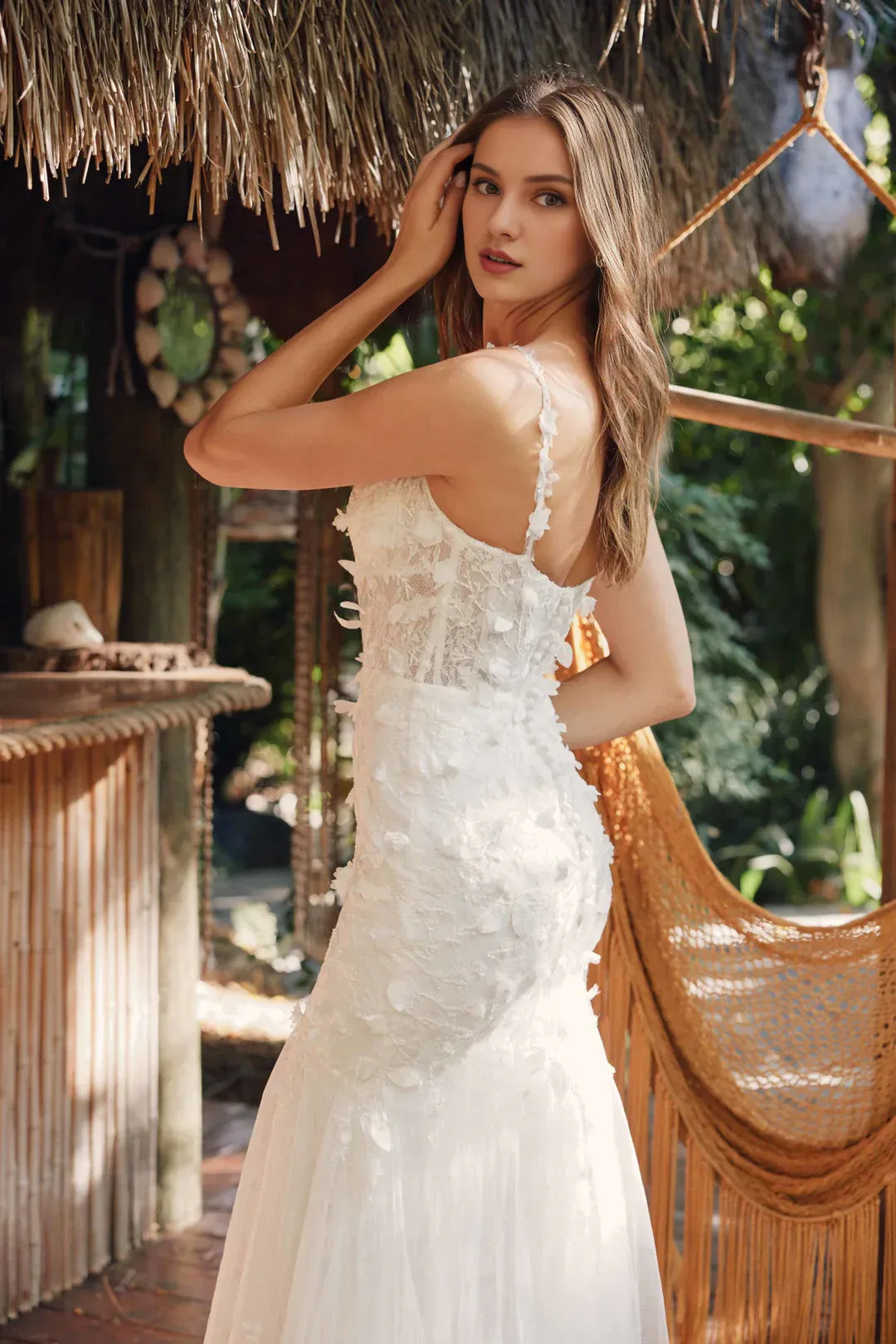 Enchanting Mermaid Sweetheart-Neck Spaghetti-Strap Floor-Length Wedding Dress