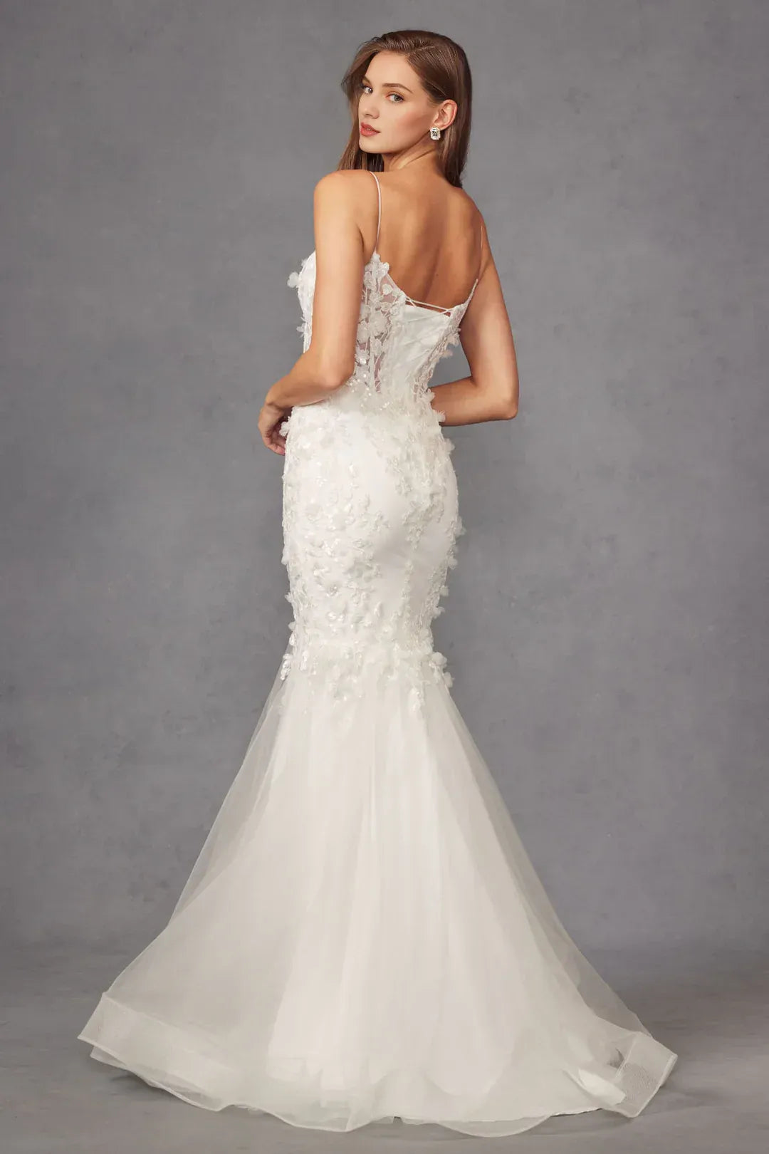 Ethereal Mermaid Sweetheart-Neck Spaghetti-Strap Floor-Length Wedding Dress
