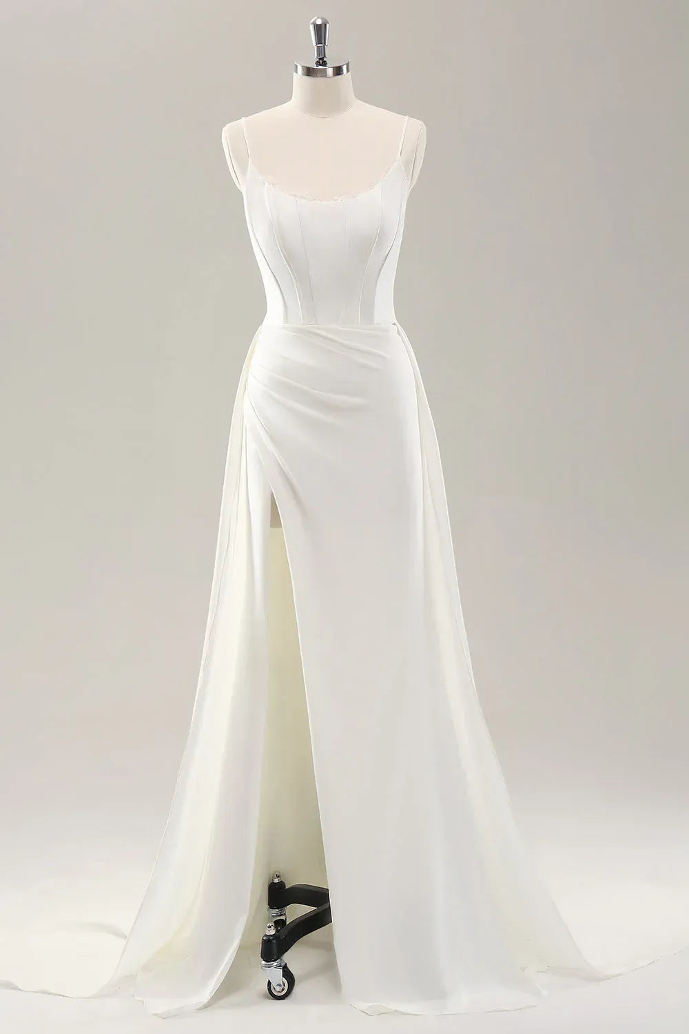 Graceful A-Line Spaghetti-Strap Floor-Length Wedding Dress