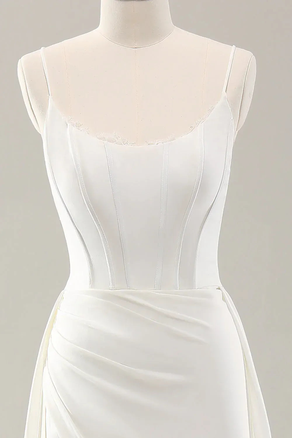 Graceful A-Line Spaghetti-Strap Floor-Length Wedding Dress