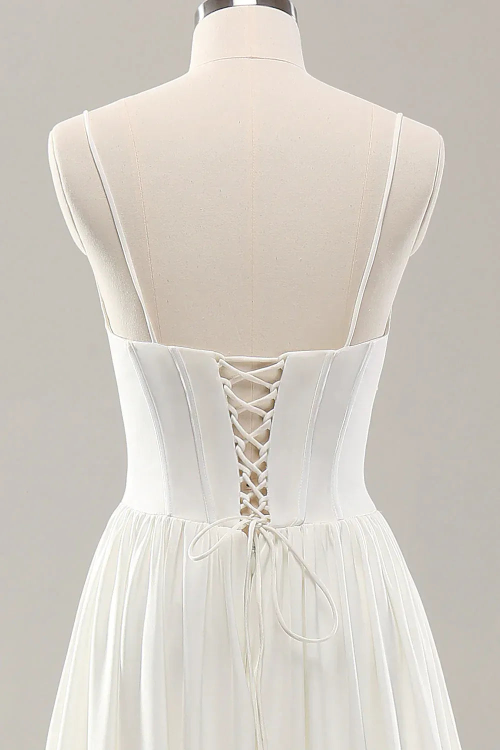 Graceful A-Line Spaghetti-Strap Floor-Length Wedding Dress