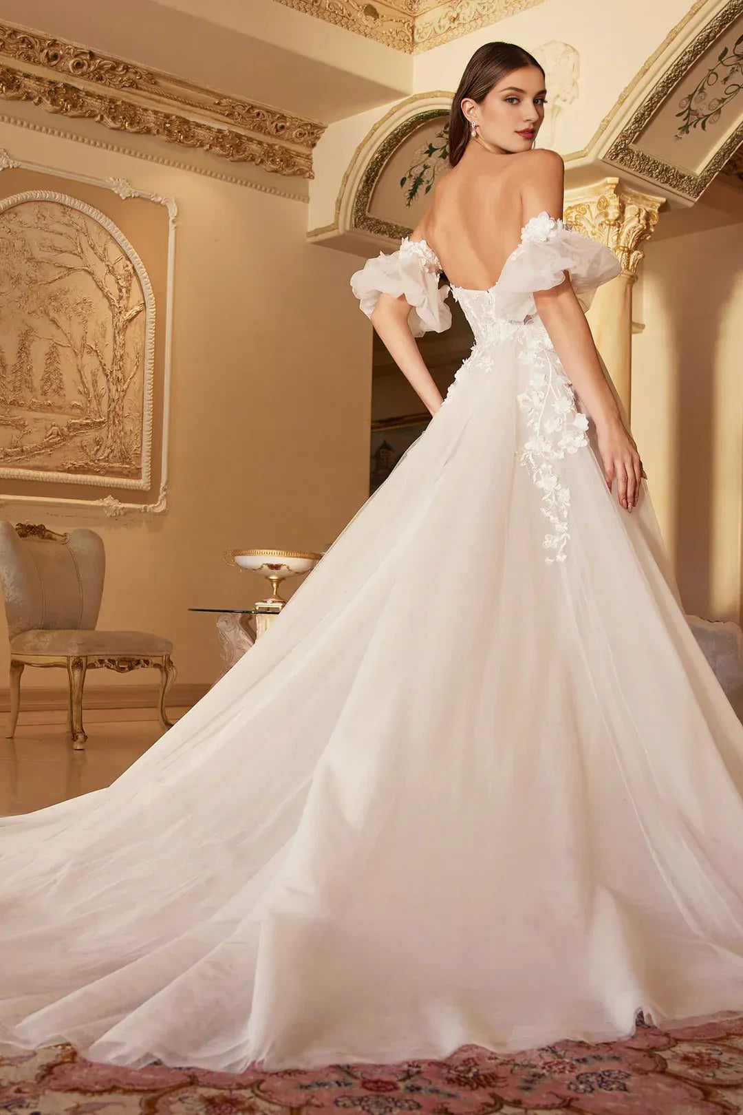 Magical A-Line Sweetheart-Neck Off-the-Shoulder Floor-Length Wedding Dress