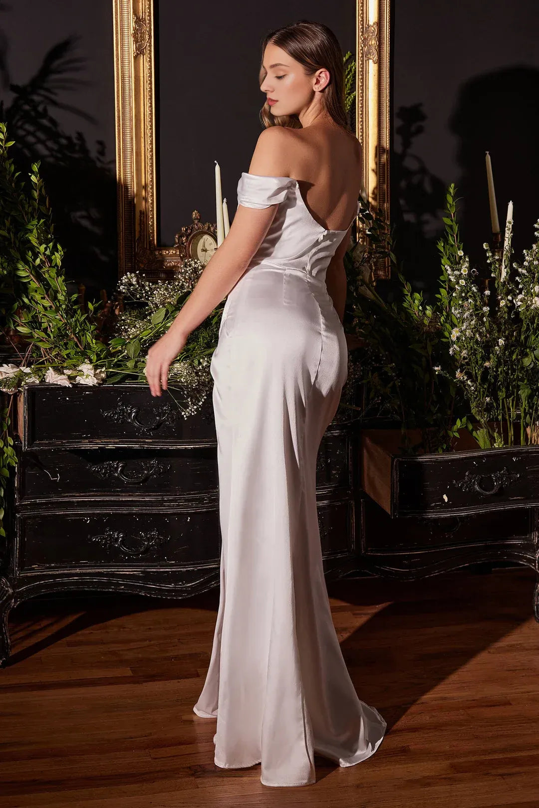 Opulent Mermaid Off-Shoulder Floor-Length Wedding Dress
