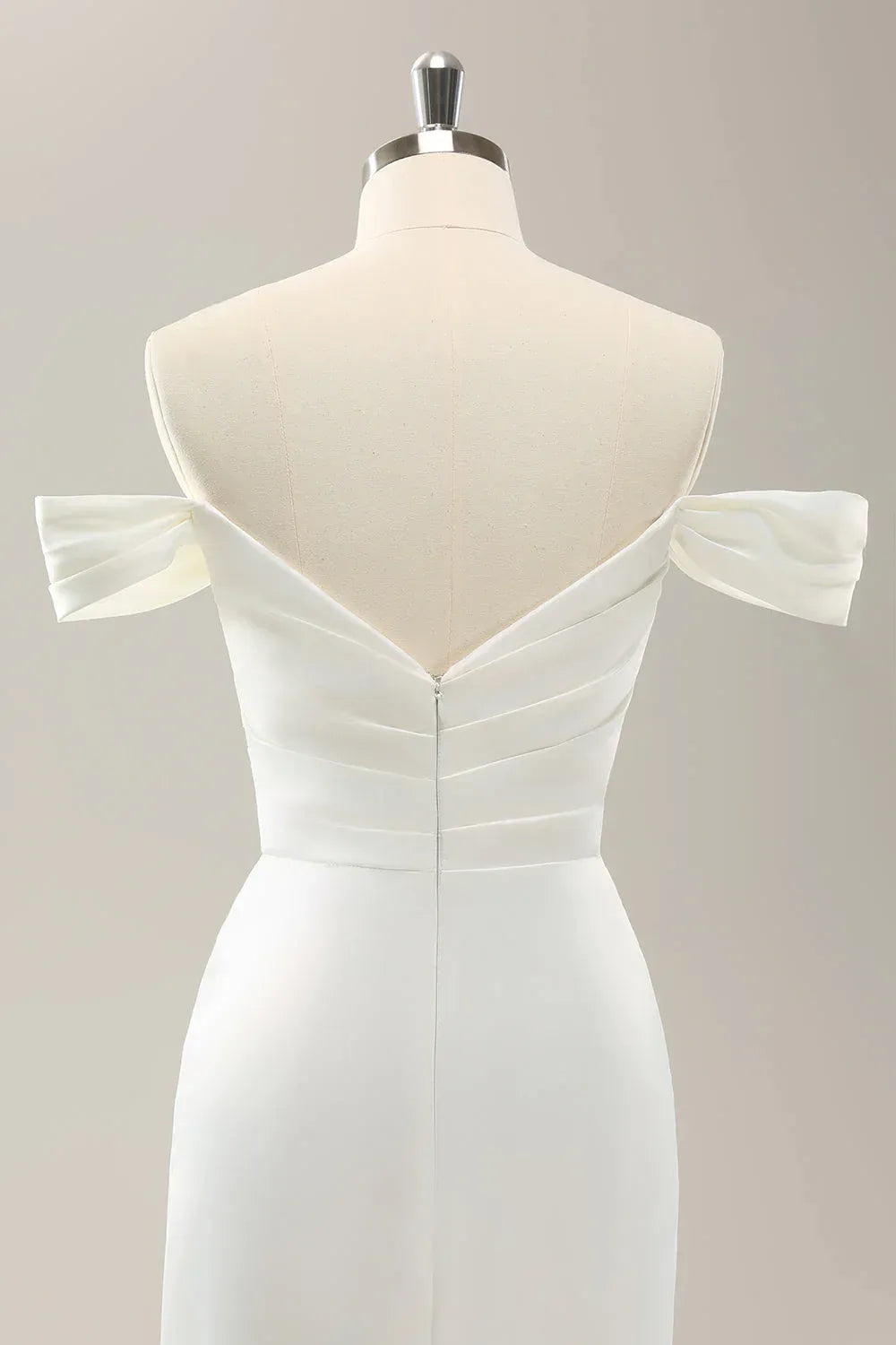 Polished Mermaid Off-the-Shoulder Floor-Length Wedding Dress