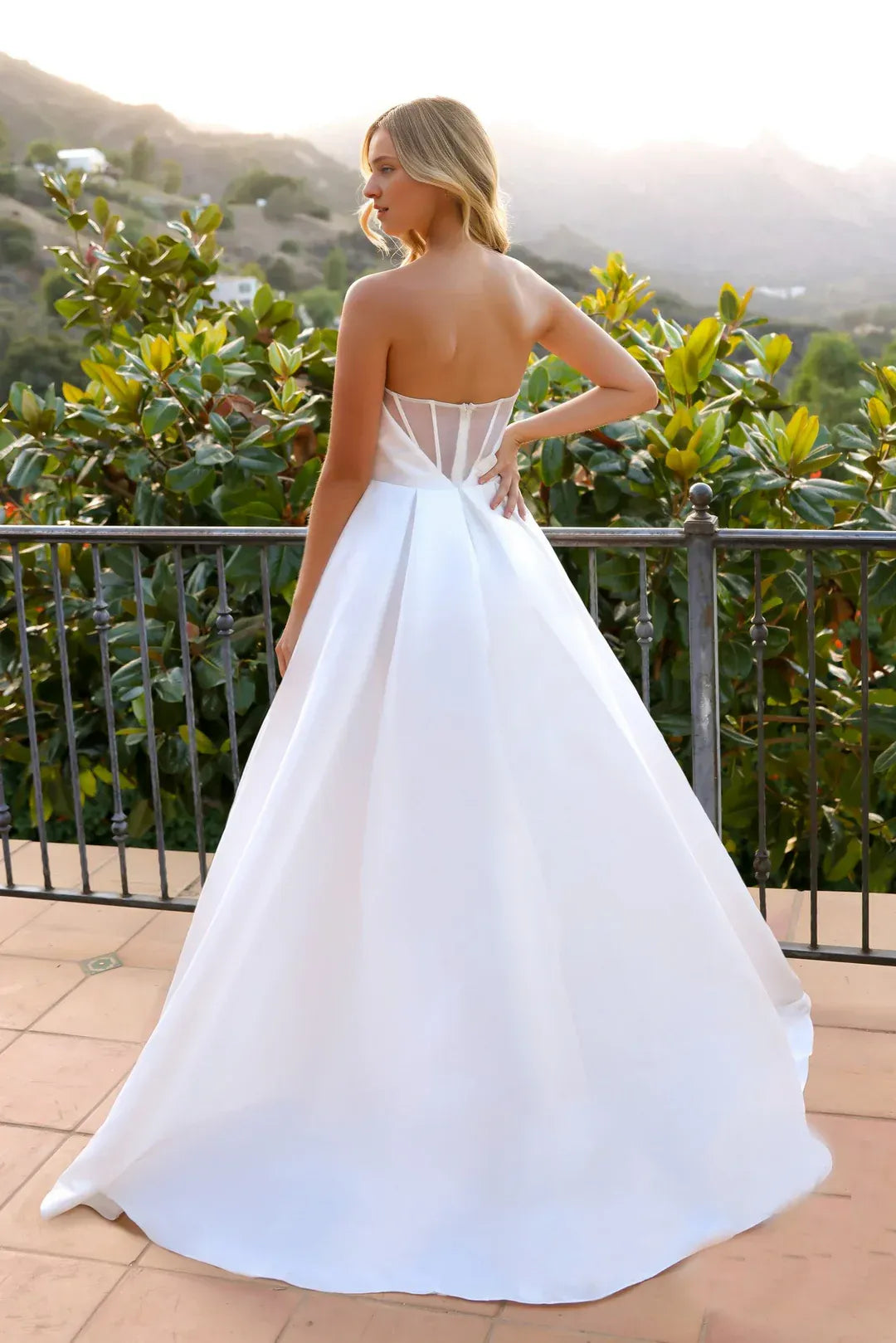 Refined A-Line Strapless Floor-Length Wedding Dress