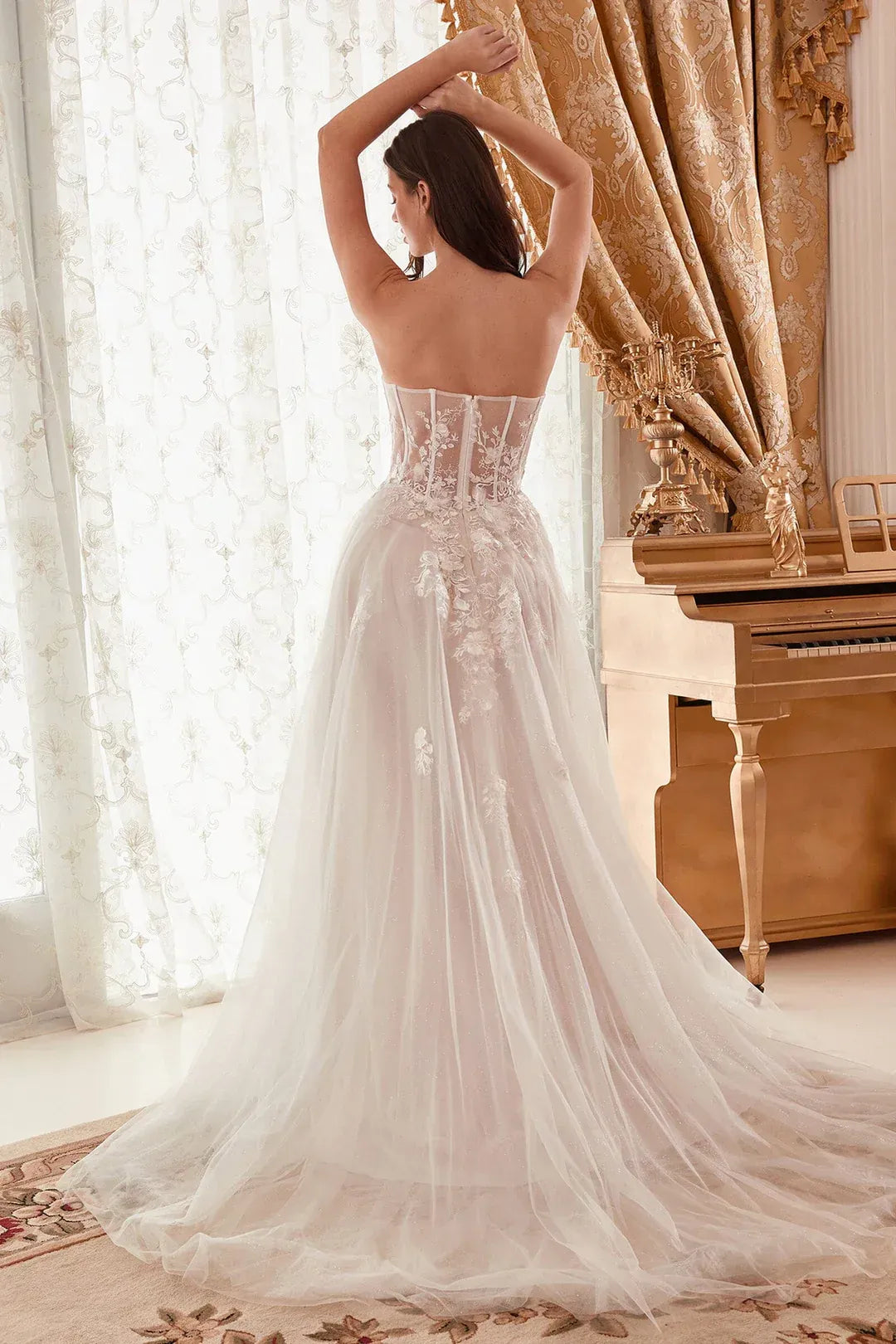 Regal A-Line Sweetheart-Neck Strapless Floor-Length Wedding Dress