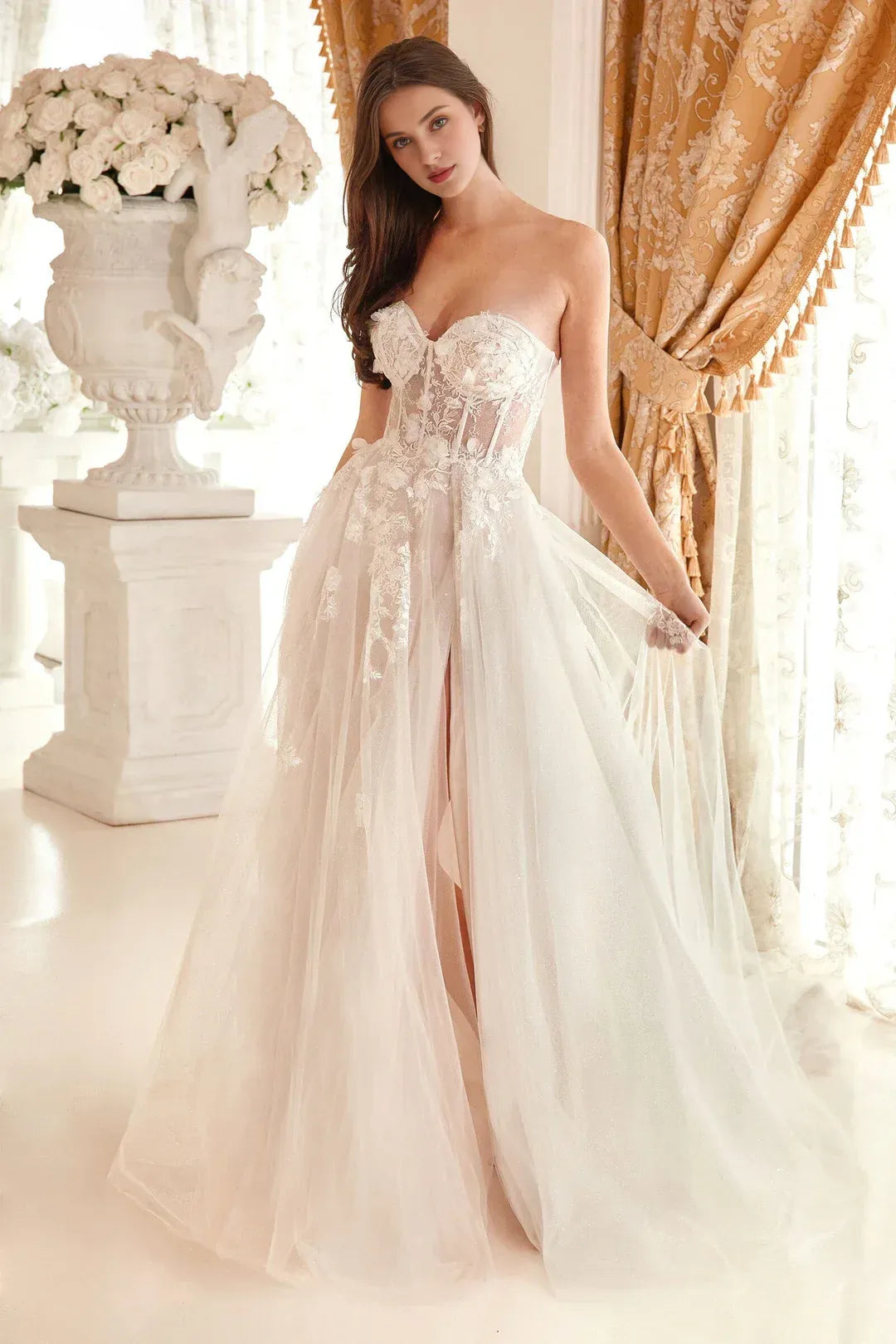 Regal A-Line Sweetheart-Neck Strapless Floor-Length Wedding Dress