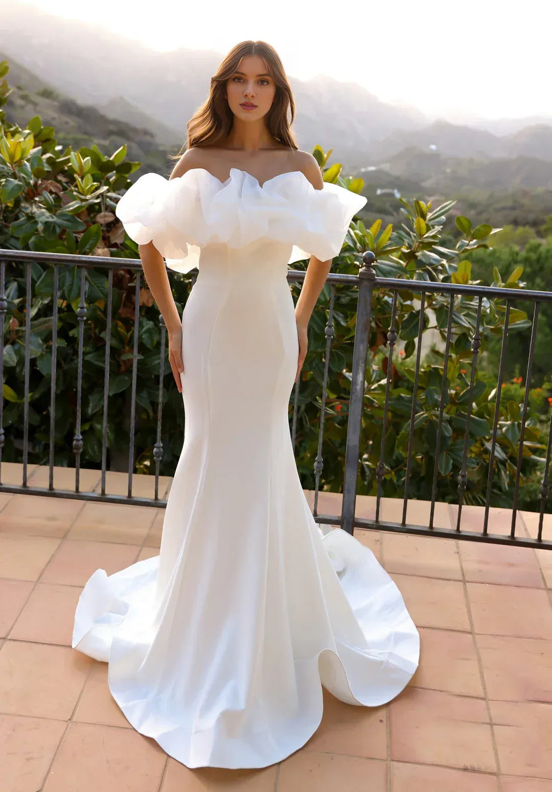 Regal Mermaid Off-Shoulder Floor-Length Wedding Dress