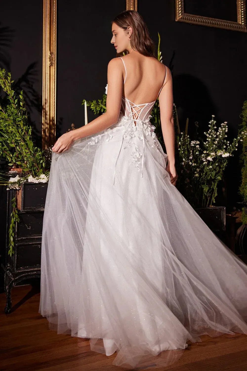 Resplendent A-Line Sweetheart-Neck Spaghetti-Strap Floor-Length Wedding Dress