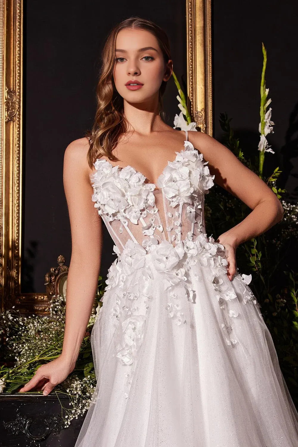 Resplendent A-Line Sweetheart-Neck Spaghetti-Strap Floor-Length Wedding Dress