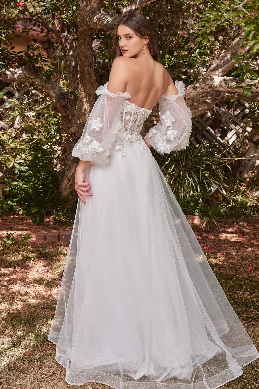Romantic A-Line Sweetheart-Neck Off-Shoulder Floor-Length Wedding Dress