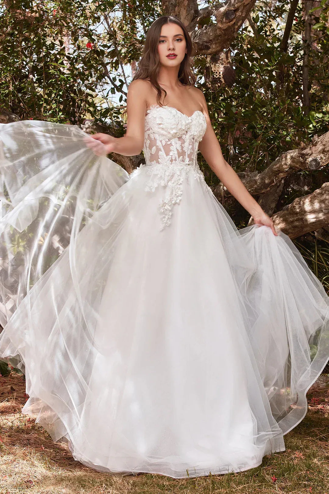 Romantic A-Line Sweetheart-Neck Off-Shoulder Floor-Length Wedding Dress