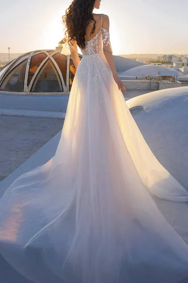 Romantic Sweetheart Off-the-Shoulder Mermaid Floor-Length Wedding Dress
