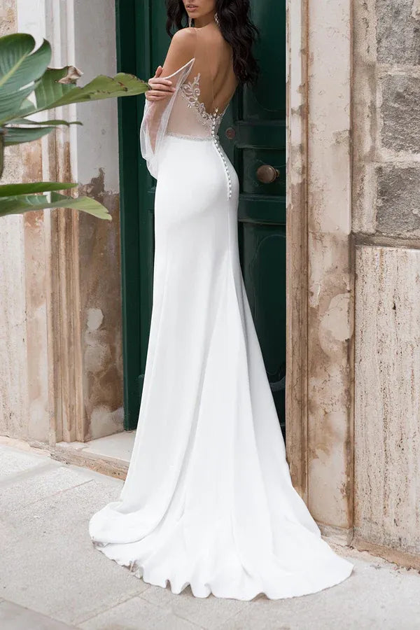Sleek Sweetheart Off-the-Shoulder Detachable Mermaid Floor-Length Wedding Dress