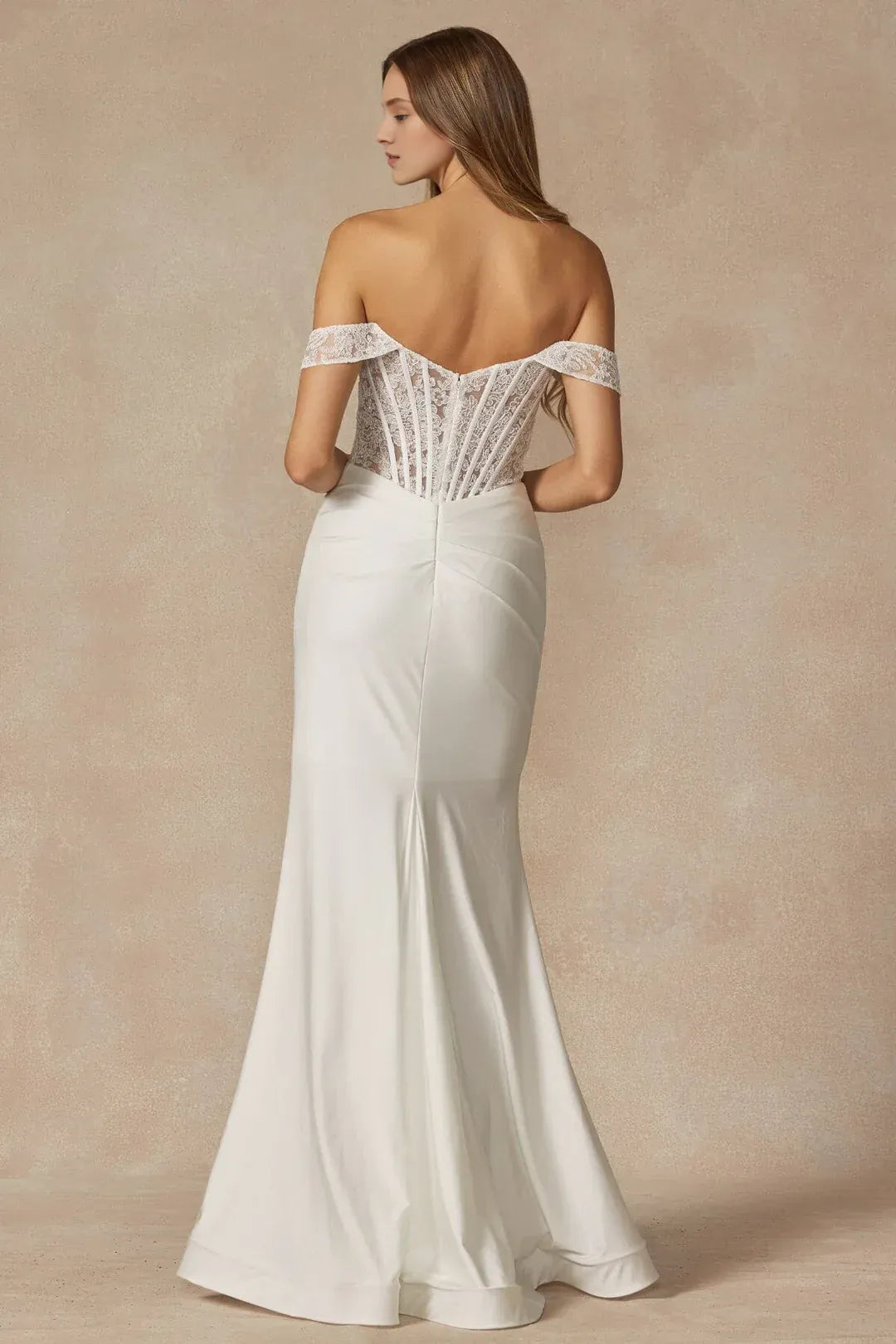Sophisticated Mermaid Off-the-Shoulder Floor-Length Wedding Dress