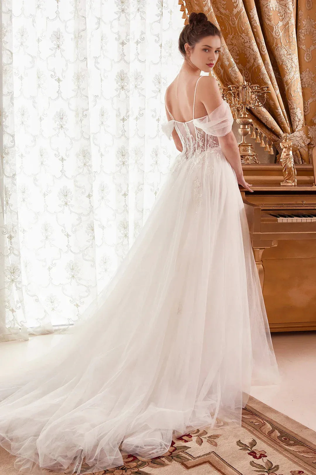 Spellbinding A-Line Sweetheart-Neck Off-the-Shoulder Floor-Length Wedding Dress