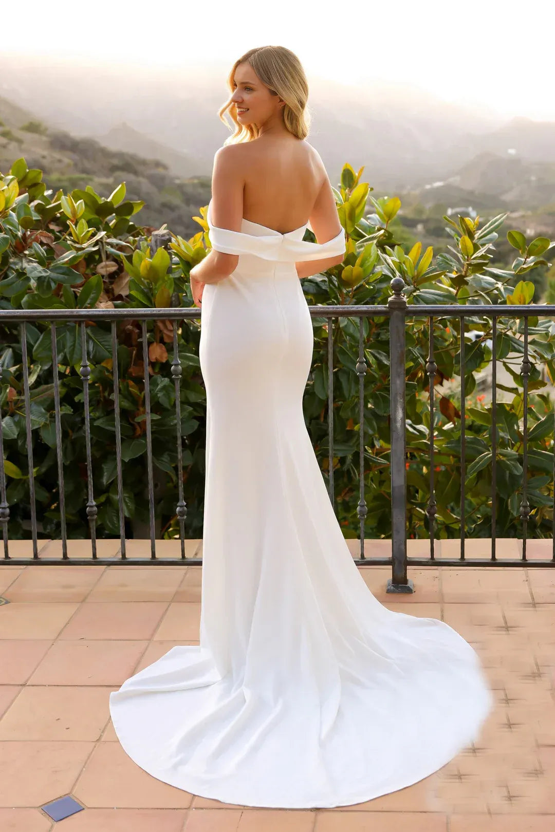 Stunning Mermaid Off-the-Shoulder Floor-Length Wedding Dress