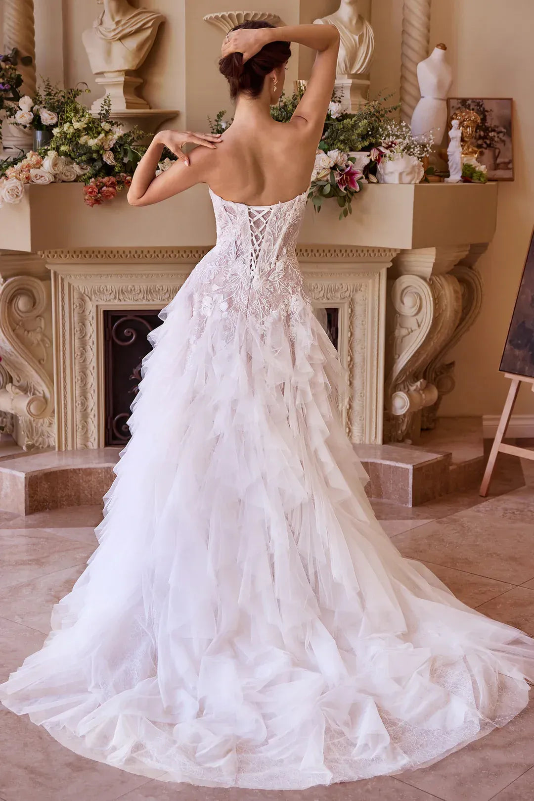 Whimsical Ball-Gown Strapless Floor-Length Wedding Dress